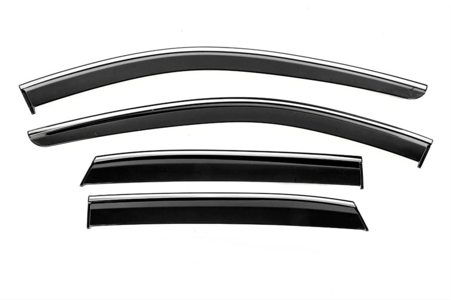 Nissan Qashqai 2021- Window Deflectors with Chrome Trim Niken Luxury (4 pcs) Image