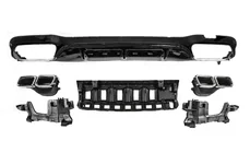 Mercedes E-class W213 2016-2023 Rear Diffuser with Tips E63-Design Black (for AMG/AMG-Line 2016-2020) photo 1