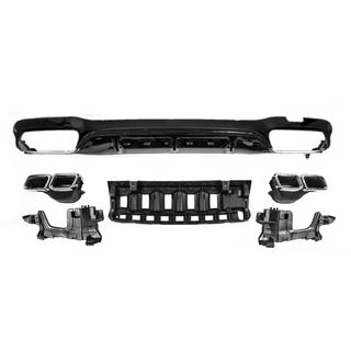 Rear Diffuser with Tips E63-Design Black (for AMG/AMG-Line 2016-2020)