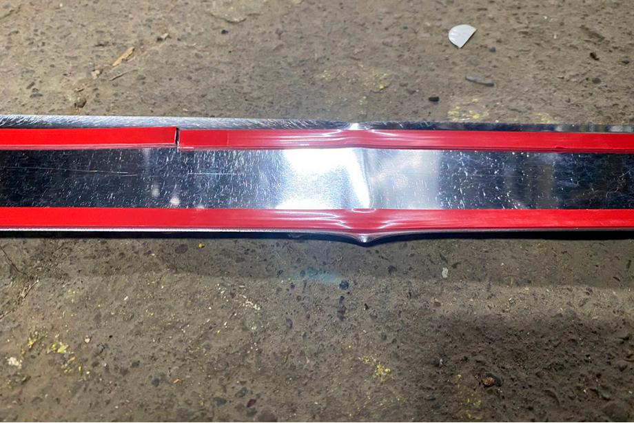 Opel Movano 2021- Clearance chrome trim strip above license plate (stainless steel) Carmos - Turkish Stainless Steel Photo 4