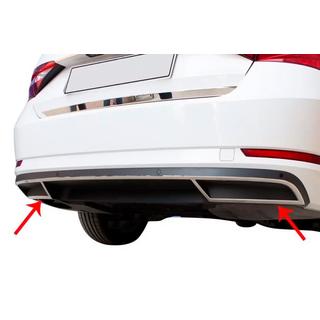 Carmos rear bumper edge trims (2 pcs, stainless steel) Skoda Superb 2015-2024 photo 1