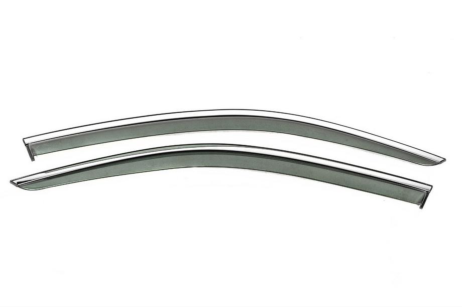 Volkswagen Passat B9 2023- Front window wind deflectors with chrome molding Niken Luxury (for SD/Variant, 2 pcs) Image