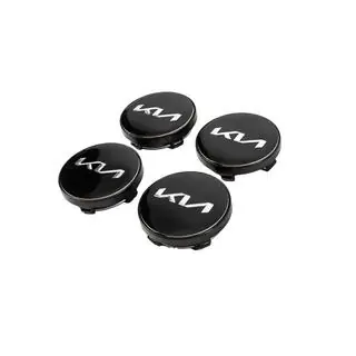 Wheel center caps 60/56 mm (Black with chrome, 4 pcs) photo 2