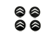 Citroen Wheel center caps 60/56 mm (Black with chrome, 4 pcs) photo 1
