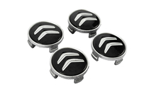 Citroen Wheel center caps 60/56 mm (Black with chrome, 4 pcs) photo 3