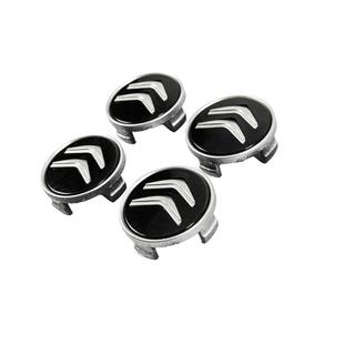 Wheel center caps 60/56 mm (Black with chrome, 4 pcs) photo 2
