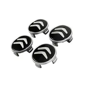 Wheel center caps 60/56 mm (Black with chrome, 4 pcs) photo 2