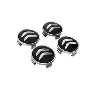 Wheel center caps 60/56 mm (Black with chrome, 4 pcs) photo 3