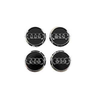 Wheel center caps 60/58 mm (Black with chrome, set of 4) photo 1