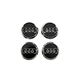 Wheel center caps 60/58 mm (Black with chrome, set of 4) photo 1