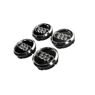 Wheel center caps 60/58 mm (Black with chrome, set of 4) photo 2