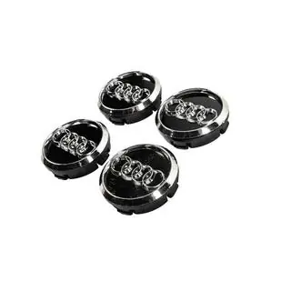 Wheel center caps 60/58 mm (Black with chrome, set of 4) photo 2