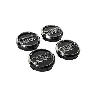 Wheel center caps 60/58 mm (Black with chrome, set of 4) photo 3