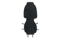 Velour seat cover (1 pc, black with blue stitching) photo 1