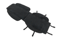 Velour seat cover (1 pc, black with blue stitching) photo 2