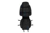 Velour seat cover (1 pc, black with blue stitching) photo 3