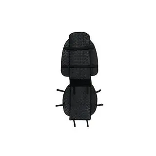 Velour seat cover (1 pc, black with blue stitching) photo 3