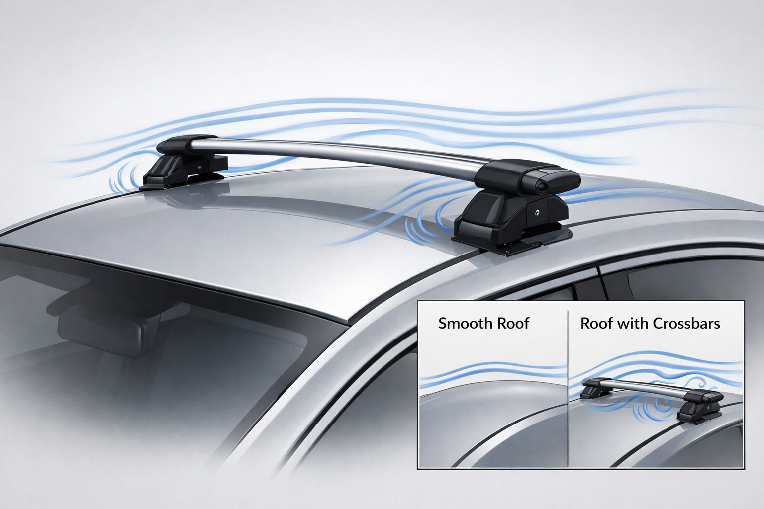 Why a roof rack whistles on a smooth roof and whether the bars are to blame