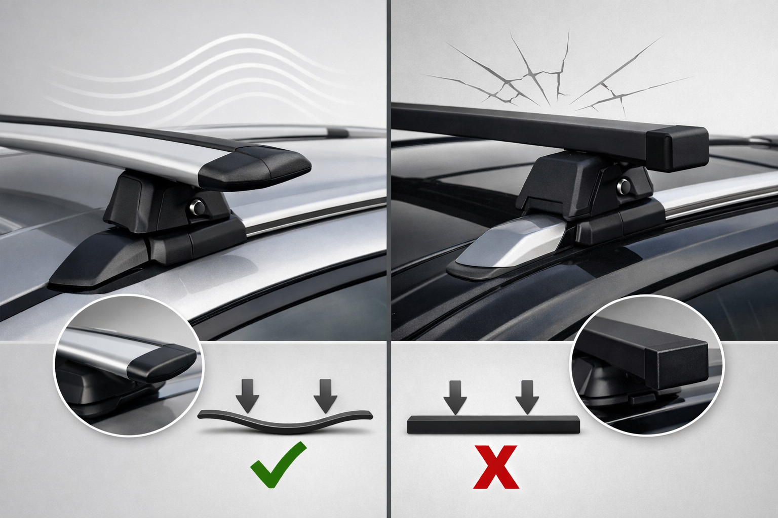 Aerodynamic vs rectangular roof bars: which is quieter and stronger