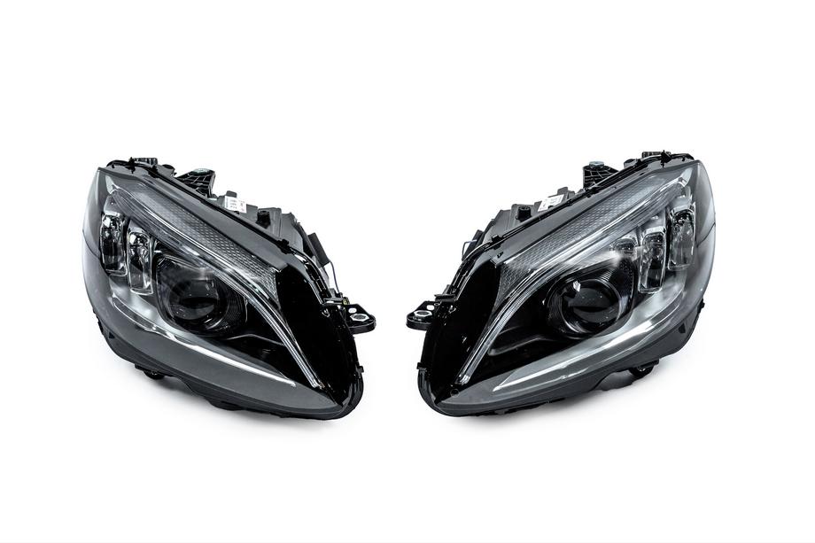 Mercedes C-class W205 2014-2021 Front headlights with Full LED modules (for HALOGEN, 2 pcs) Image