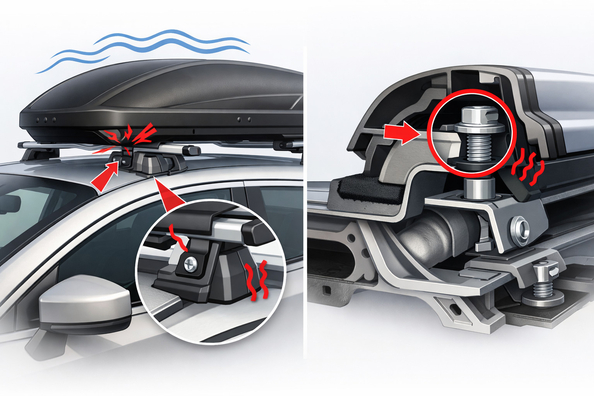 Why a roof rack system vibrates and how to find the weak spot