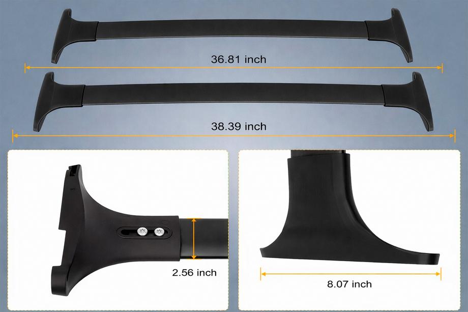 Ford Ecosport 2013-2022 Roof rack cross bars for integrated roof rails OEM (2 pcs) Black Photo 7