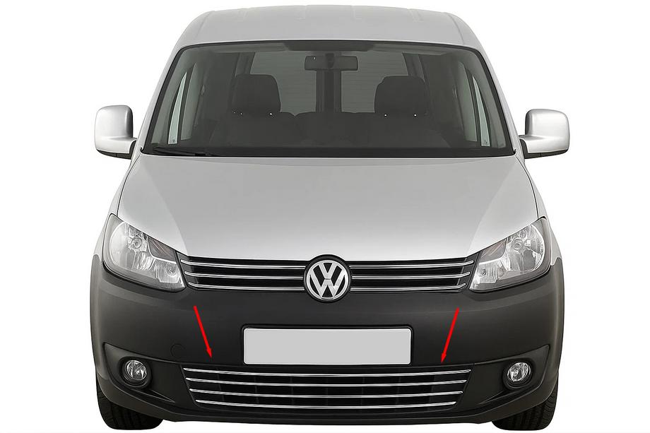 Volkswagen Caddy 2010-2015 One-piece stainless steel bumper grille Image