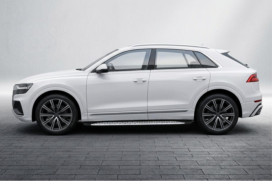 Audi Q8 2018- Side Steps Shining V1 (2 pcs, Aluminum) Photo 1
