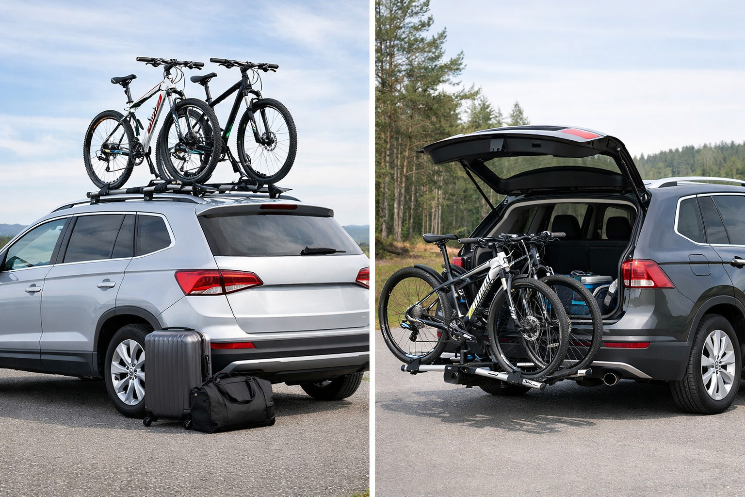 Roof vs towbar bike rack: which is more practical for trips?