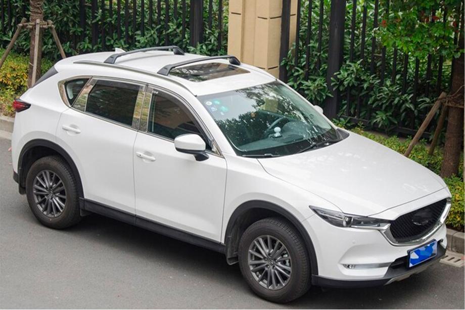 Mazda CX-5 2017–2025 Roof rack cross bars for integrated roof rails OEM (2 pcs) Black Photo 2