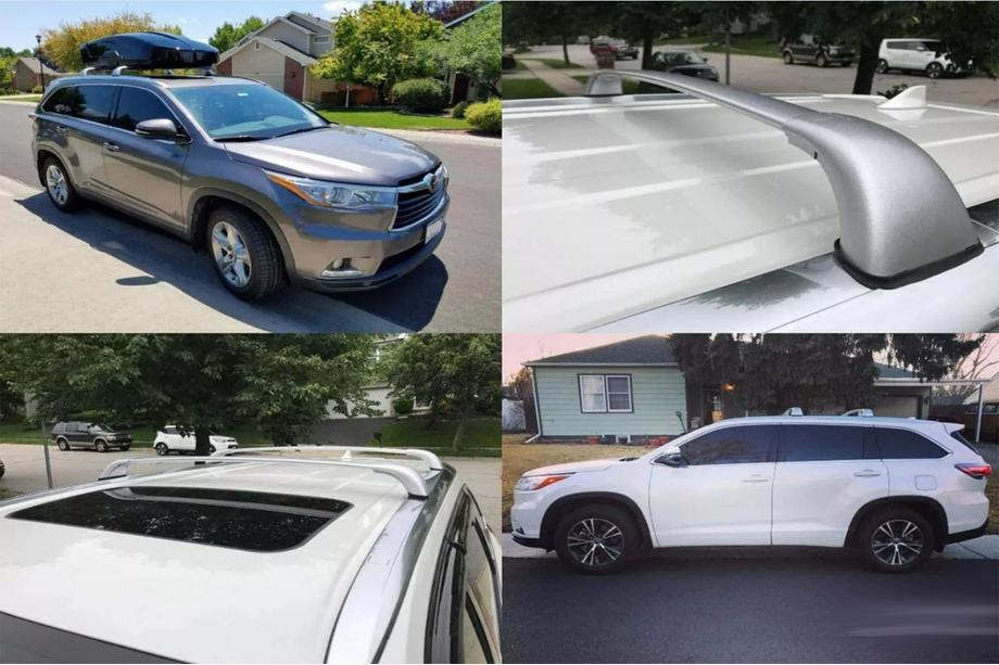 Toyota Highlander 2013-2019 Roof rack cross bars for integrated roof rails OEM (2 pcs) Black Photo 2