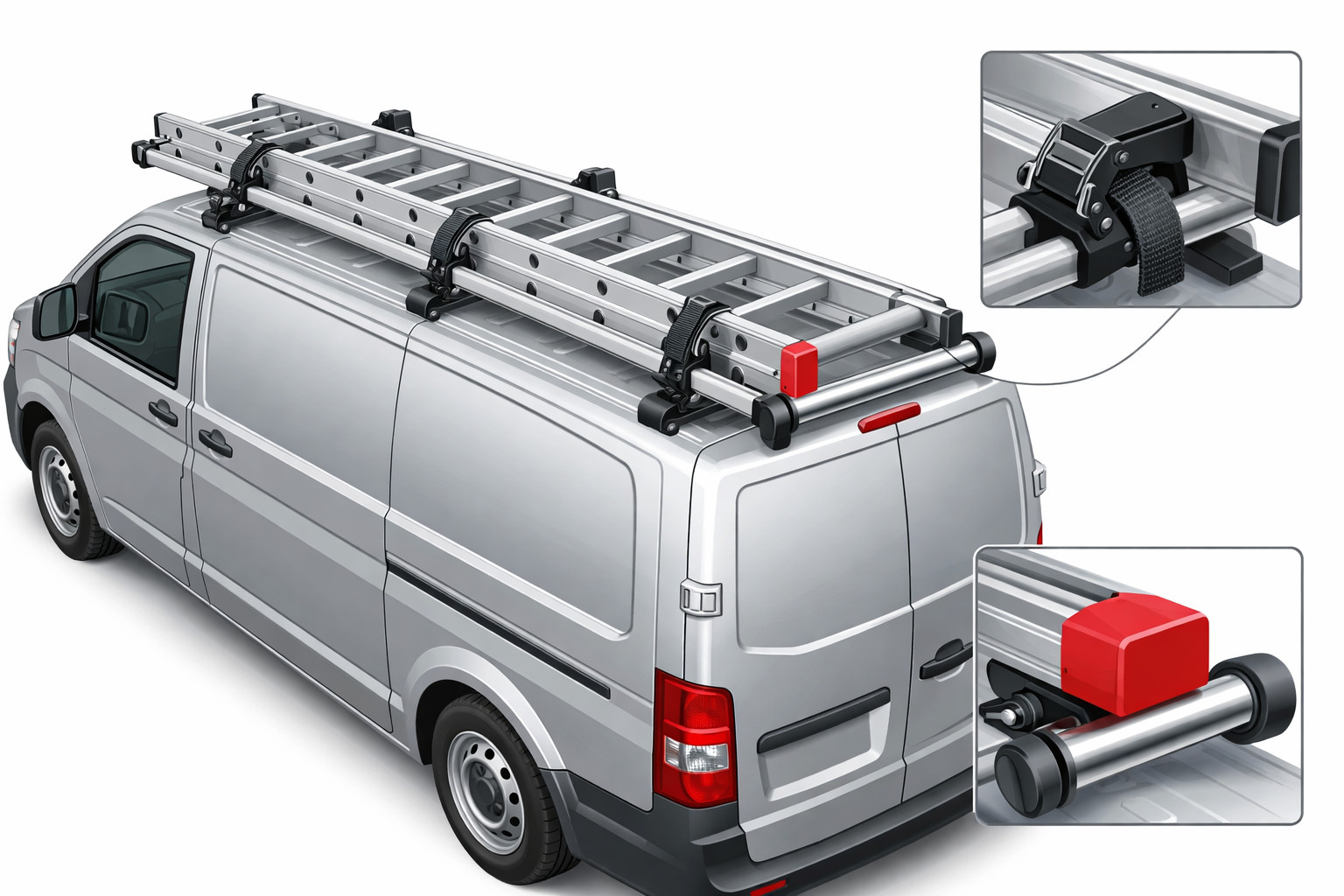 Roof ladder mount for vans: what matters to avoid losing cargo