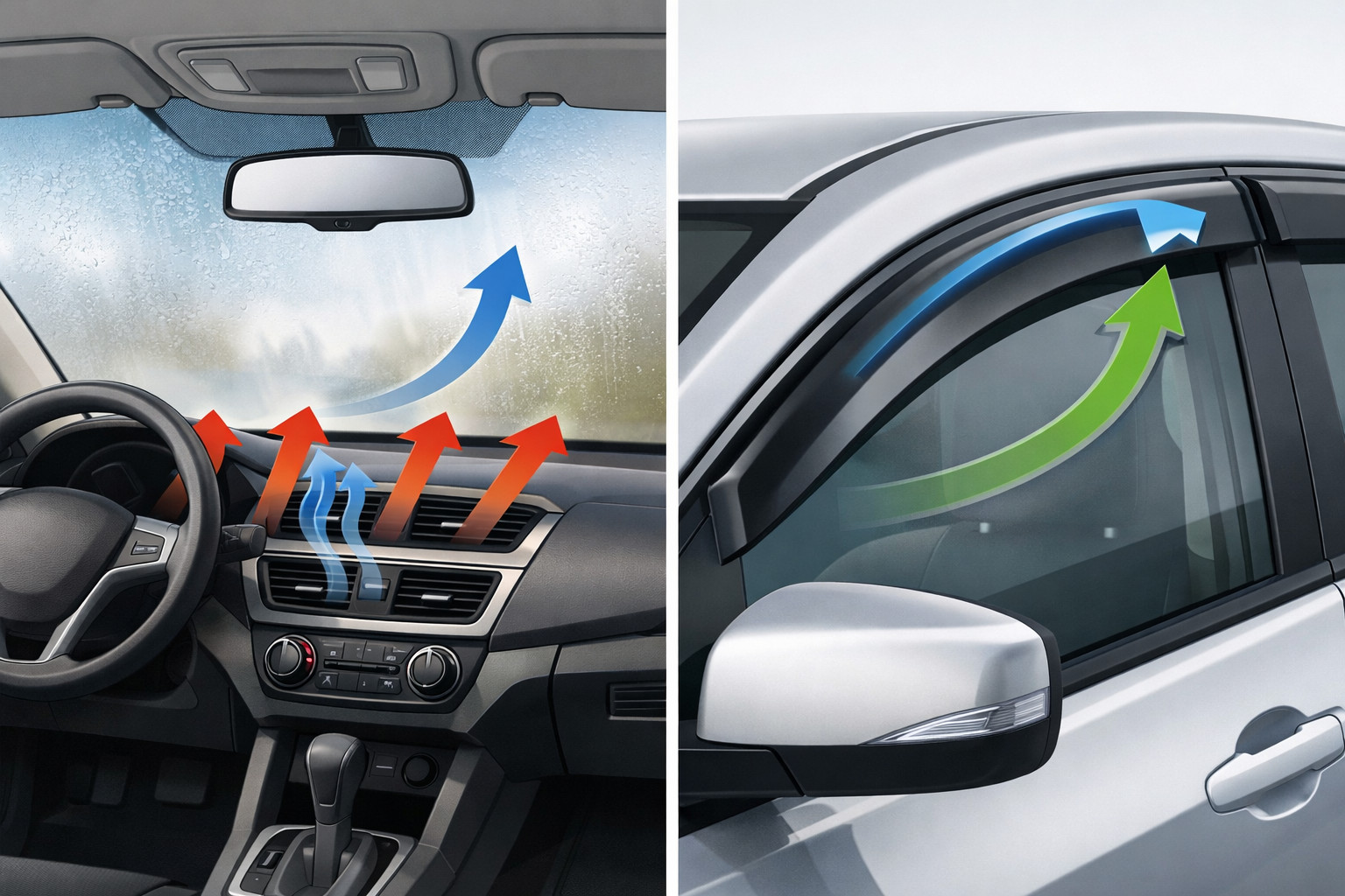 Why car windows fog up – and when deflectors really help