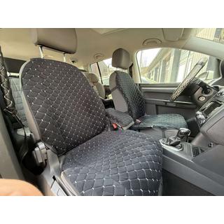 Velour seat cover (1 pc, black with grey stitching) photo 2