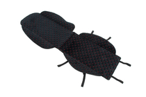 Velour seat cover pad (1 pc, black with red stitching) photo 4