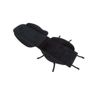 Velour seat cover pad (1 pc, black with red stitching) photo 4