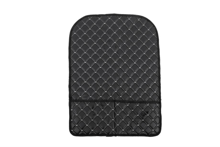 Velour Seat Back Organizer (1 pc, Black with Grey Stitching) Photo 1