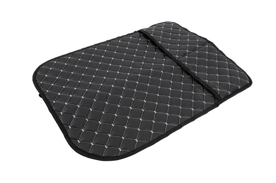Velour Seat Back Organizer (1 pc, Black with Grey Stitching) Photo 3