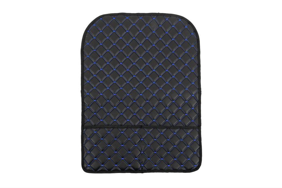 Velour seat back organizer (1 pc, Black with blue stitching) Photo 1