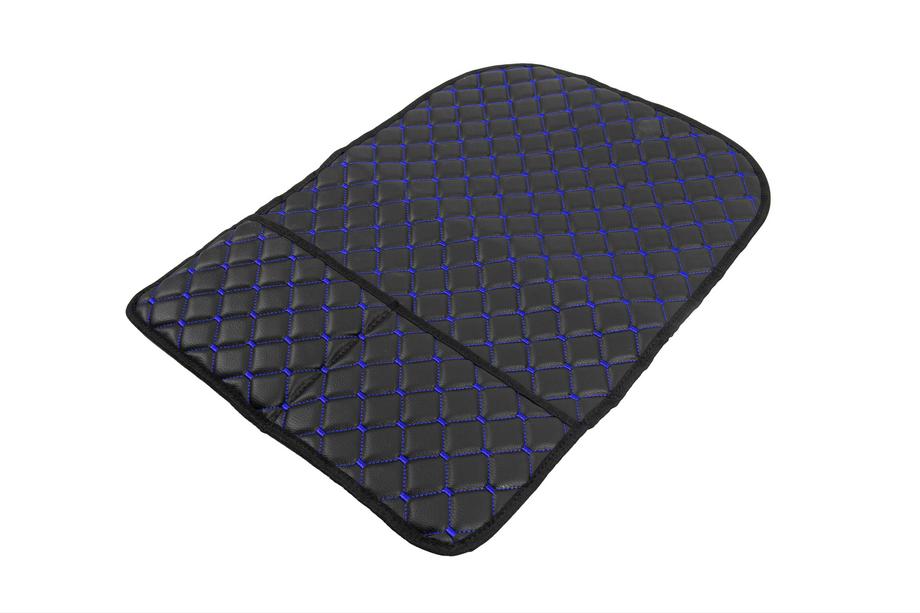 Velour seat back organizer (1 pc, Black with blue stitching) Photo 2