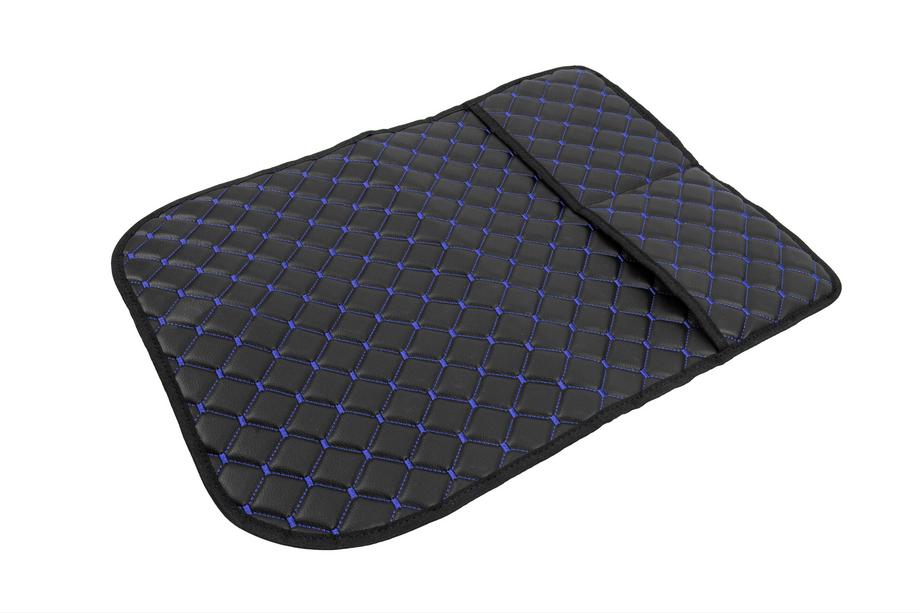 Velour seat back organizer (1 pc, Black with blue stitching) Photo 3