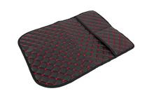 Velour seat back organizer (1 pc, Black with red stitching) photo 3