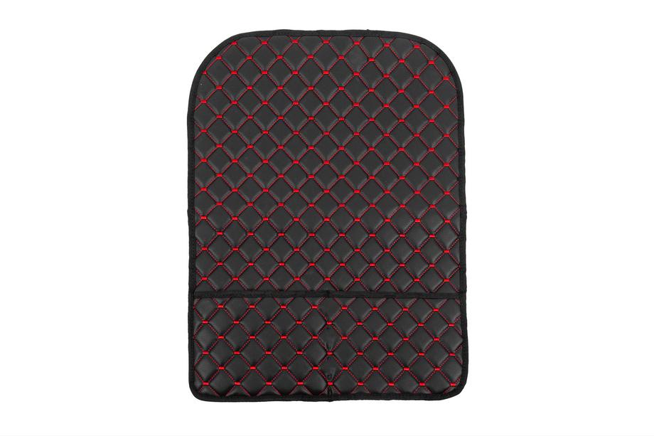 Velour seat back organizer (1 pc, Black with red stitching) Image