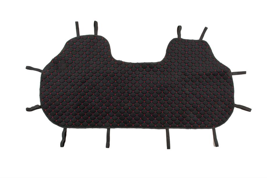 Rear seat covers Velour (set, Black with red stitching) Photo 2