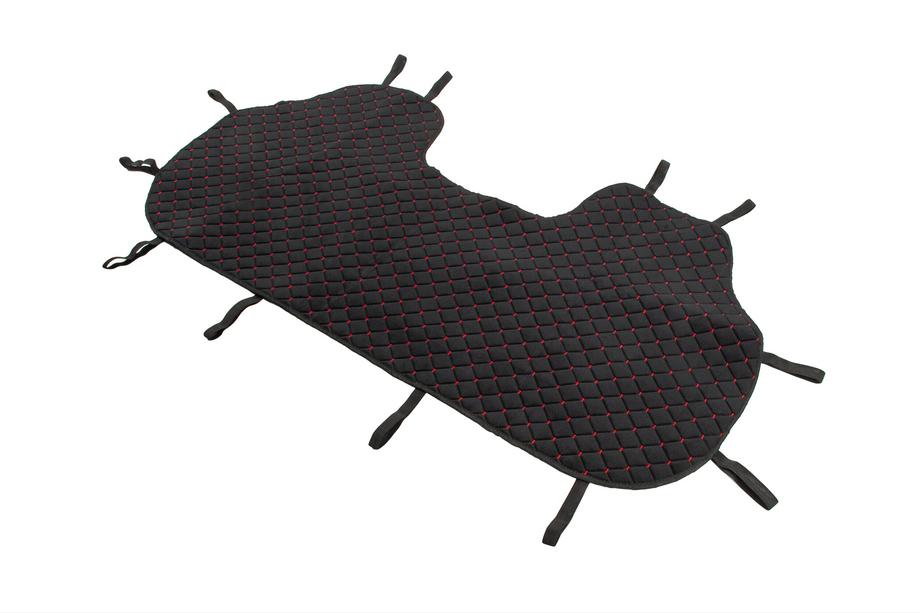 Rear seat covers Velour (set, Black with red stitching) Photo 3