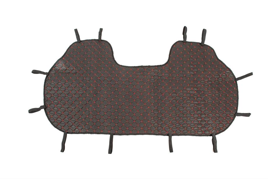 Rear seat covers Velour (set, Black with red stitching) Photo 5