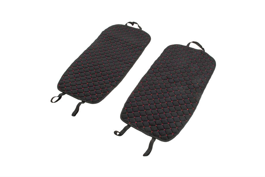 Rear seat covers Velour (set, Black with red stitching) Photo 8