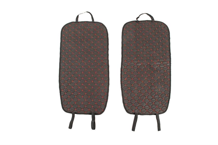Rear seat covers Velour (set, Black with red stitching) Photo 9