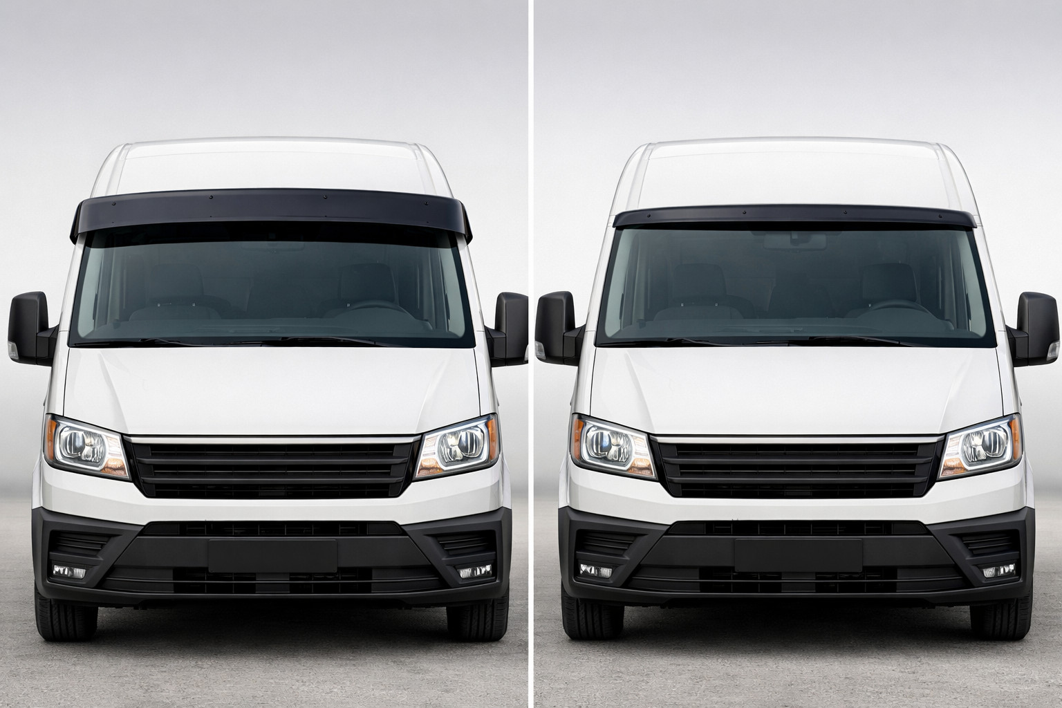 Windshield deflector for a van: wide or compact option?