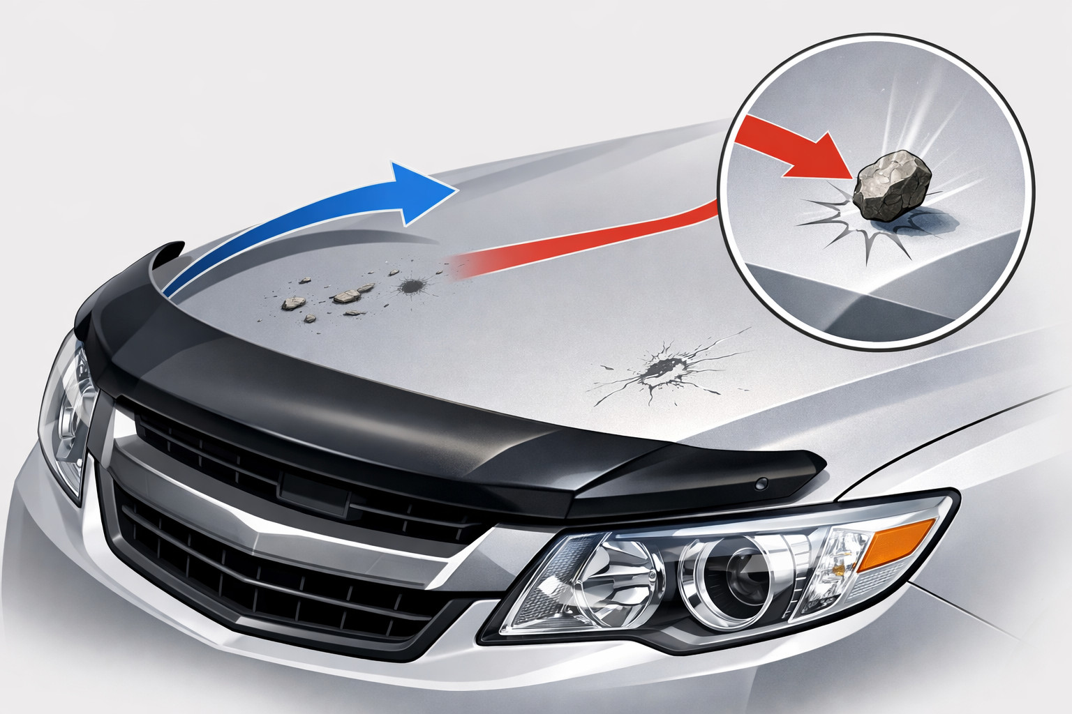 Why a hood deflector doesn’t prevent every chip on the hood